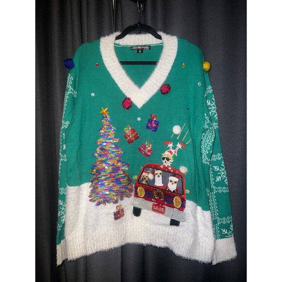 Ugly Christmas Sweater Xmas Size Large - Picture 1 of 3